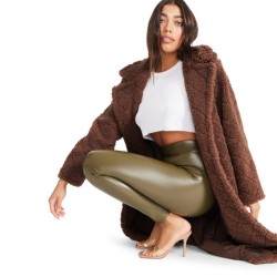 FAUX LEATHER LEGGINGS OLIVE