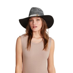 TWO TONED STRAW HAT BLACK