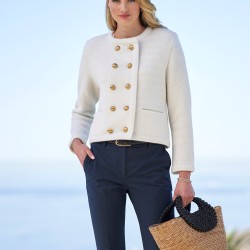 MARIE DOUBLE BREASTED SOFT WOOL CARDIGAN