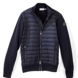 QUILTED NYLON COMBO ZIP UP