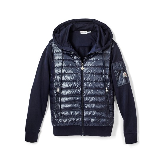 QUILTED NYLON COMBO HOODIE