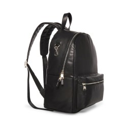 FAUX LEATHER BACKPACK BLACK