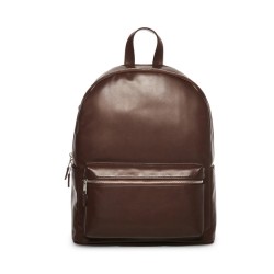 FAUX LEATHER BACKPACK BROWN