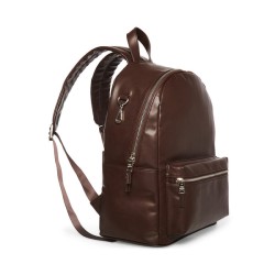 FAUX LEATHER BACKPACK BROWN
